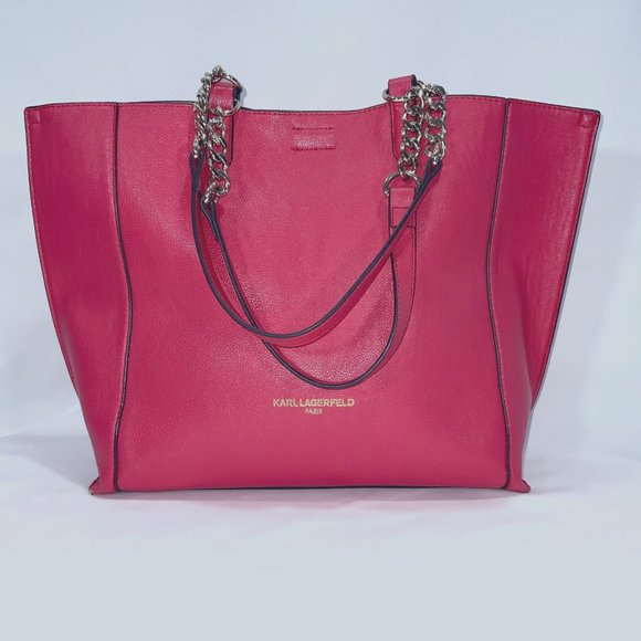 Karl Lagerfeld Handbags - Karl Lagerfeld Chain Handle Faux Leather Tote